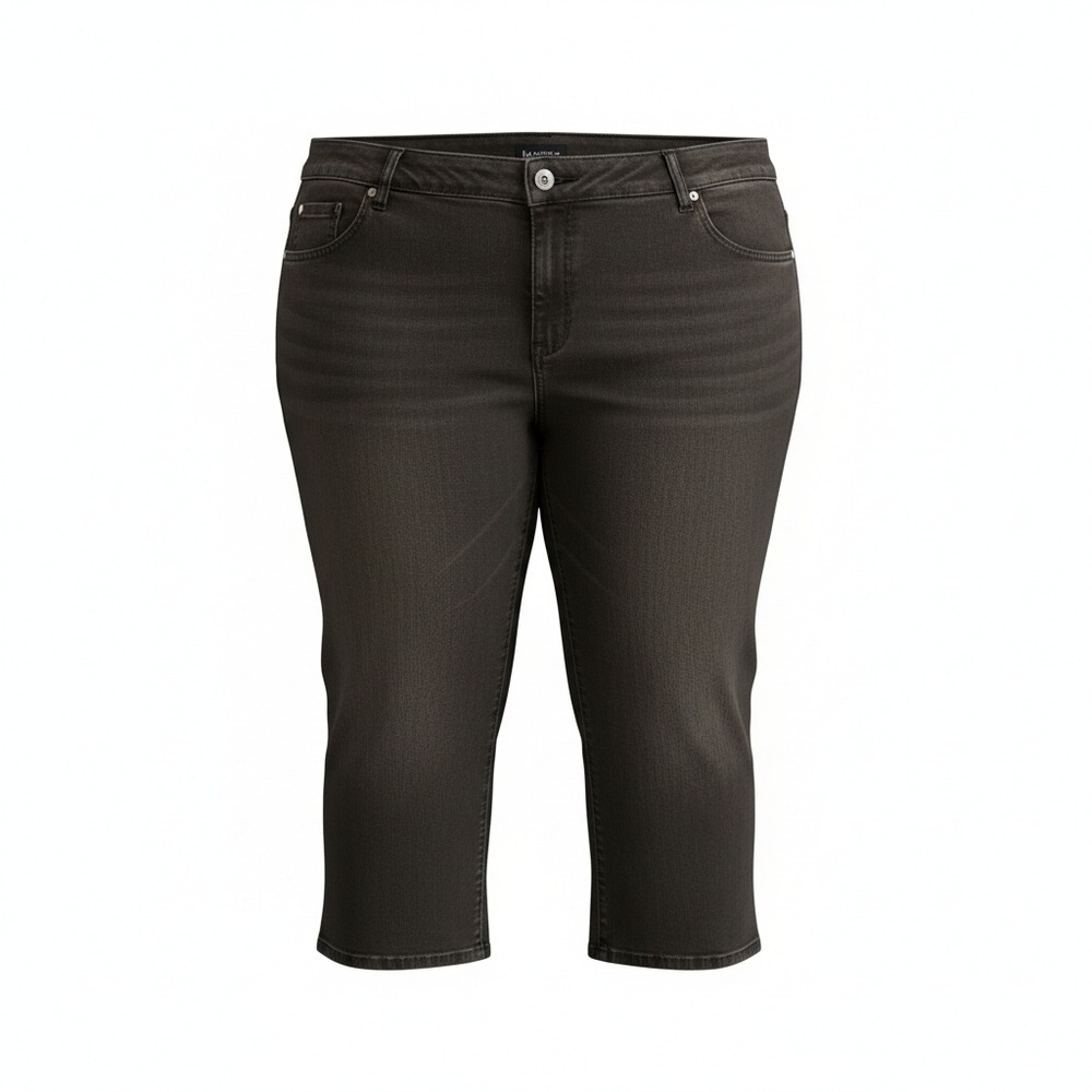 Lee Plus Petite Relaxed Fit Straight Leg High Rise Jeans Black Women's Size 26W